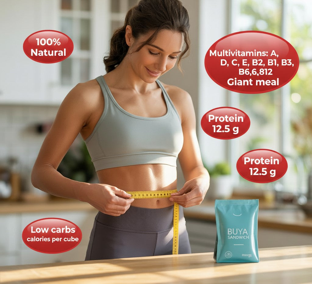 31.75 kcal, 12.5g protein, 60 essential nutrients. 100% natural, vegetarian & vegan